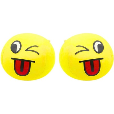 Mäkká loptička Emoji žltá 9 cm