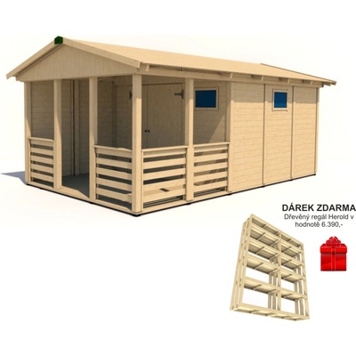 Herold A3355 C X Plus s boční stěnou (9,6 + 6,3 m2) 327x539 cm tl. 19 mm