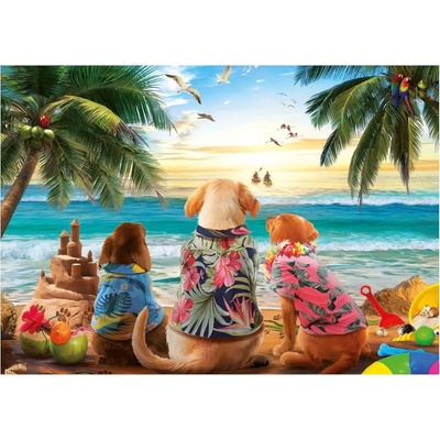 Educa - Puzzle Dogs on the Beach - 1 000 piese