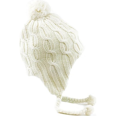 KitSound Шапка с вградени слушалки с 3.5 мм аудио жак за iPhone и мобилни устройства - KitSound Audio Beanie Peruvian with Pom Pom (бял) (ksbepcc)