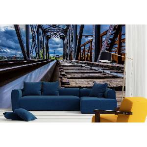 DIMEX ART Самозалепваща се флизелинова фототапета железопътни линии 375 x 250 см