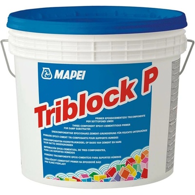 MAPEI Triblock P epoxicementový hydroizolační nátěr na vlhké podklady 5 kg (složka A: 0.6 kg + složka B: 1.9 kg + složka C: 2.5 kg)