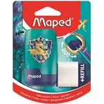 Maped Острилка и гумичка, с два отвора, с резервоар, с резервна гумичка, MAPED "Connect Dragon", дракон 049224 (049224)