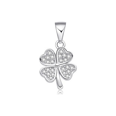 Nubis Stříbrný přívěšek čtyřlístek se zirkony NB 4506