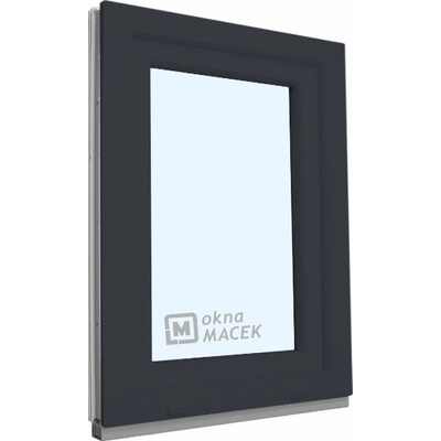 KNIPPING Plastové okno - 70 AD, 600x900 mm, OS, antracit Otevírání: levé (OSl), Sklo: čiré, Barva, imitace: antracit/antracit (oboustranně) – Zboží Mobilmania