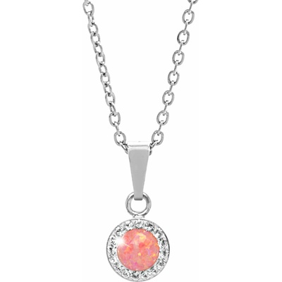 JSB Bijoux Opálek s křišťálovými kameny Swarovski Peach Pastel 92300040pea (Ag925/1000, 1,86 g)
