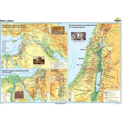 Cartographia Starý zákon Nástenná mapa (160x120 cm), fóliovaná, lištovaná
