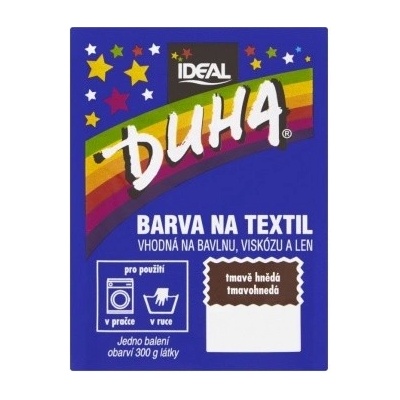 Ideal Duha tmavě hnědá barva na textil na bavlnu viskozu a len na 300 g látky 15 g – Zboží Mobilmania