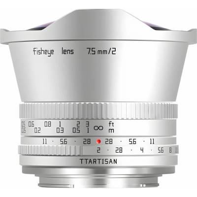 TTARTISAN 7,5 mm f/2 Fisheye pre Sony E (APS-C) strieborný