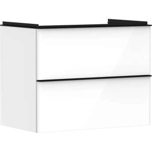 Hansgrohe Xelu Q - Шкафче за умивалник, 63x78x50 см, 2 чекмеджета, лъскаво бяло/матово черно 54027670 (54027670)
