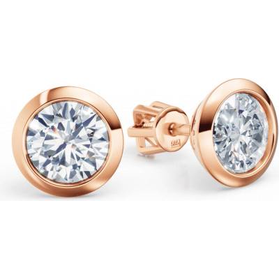 DF Dámske náušnice 3677 z ružového zlata s diamantmi s celkovou hmotnosťou 2,00 ct