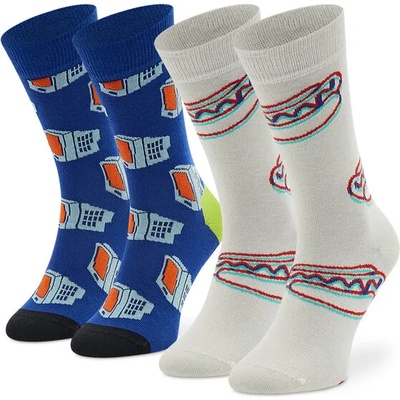 Happy Socks Комплект 2 чифта дълги чорапи мъжки Happy Socks XTDS02-6500 Бял (XTDS02-6500)