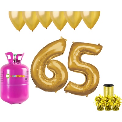 HeliumKing Helium párty set na 65. narozeniny se zlatými balónky