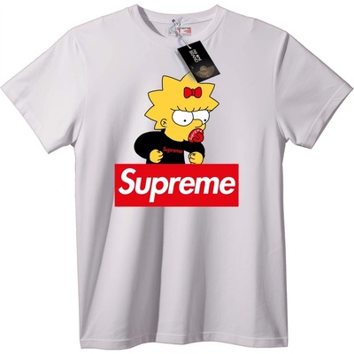 NOONEBRAND Тениска Supreme Лиза Симпсън - 2XL, White