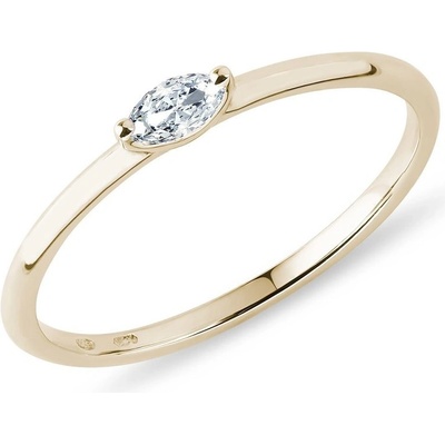 Klenota Minimalistický prstienok zo žltého zlata s diamantom k0836023