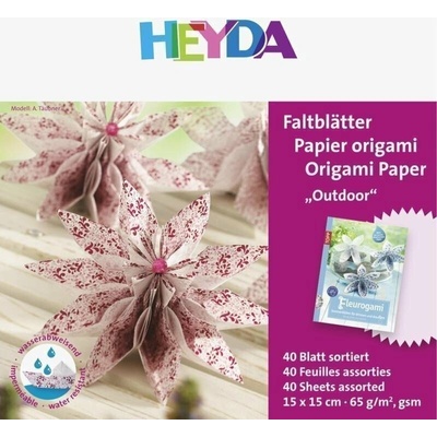 HEYDA Papíry na origami voděodolné 15 x 15 cm - červené
