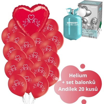 balonky.cz Helium set červené balónky Andílek
