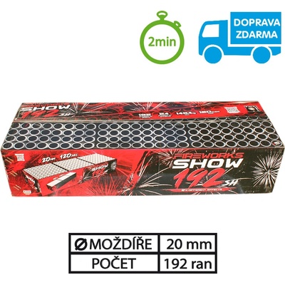 Sestavený ohňostroj FIREWORKS SHOW 192 ran 20 mm