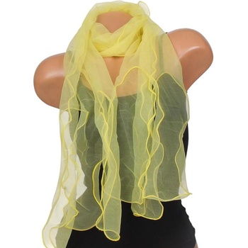 Свеж дамски шал от тюл в жълто