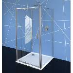 POLYSAN Easy Line - Тристенен душ 90-100x100 см, вариант L/R, прозрачно стъкло/хром EL1715EL3415EL3415 (EL1715EL3415EL3415)