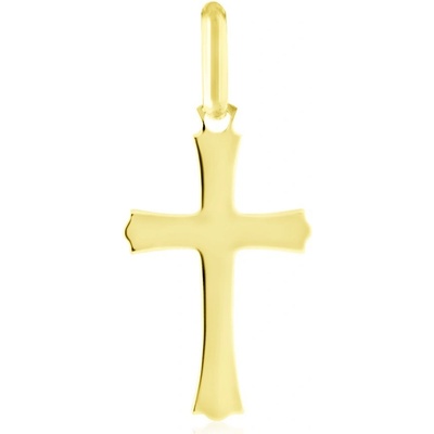 Gemmax Zlatý přívěsek křížek oboustranně hladký lesklý GUPYN 03384