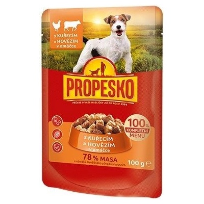 Propesko Dog kura a hovädzie v omáčke 100 g