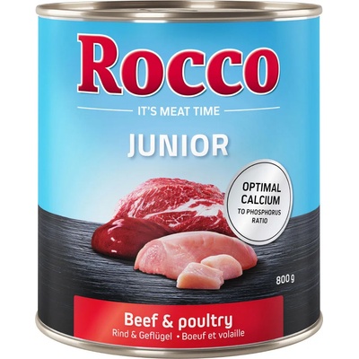 Rocco 6х800г Junior Rocco консервирана храна за кучета, говеждо