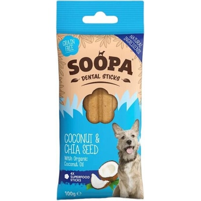 Soopa Pets dentálna tyčinky Soopa s kokosem a chia semínky 100 g