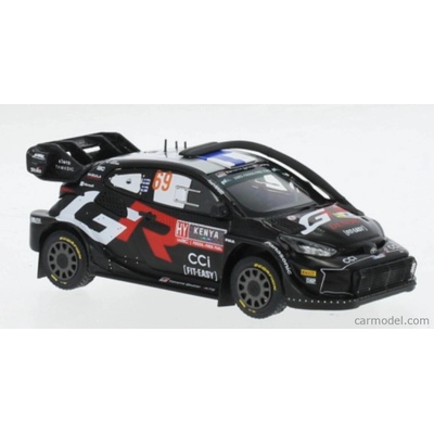 Ixo-models Toyota Yaris Gr Rally1 Team Toyota Gazoo Racing Wrt N 69 with Snorkel Winner Rally Safari Kenya 2024 Kalle Rovanpera Jonne Halttunen Černá Bílá Červená 1:43