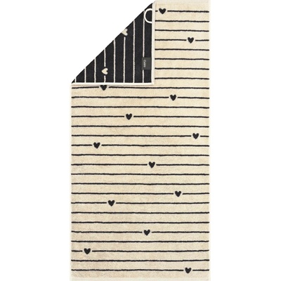 Cawo ručník Lines & Hearts 50 x 100 cm tmavě šedý