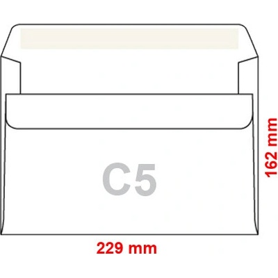 KRPA Obálky C5 162x229 mm samolepiace s krycou páskou, 1000 ks