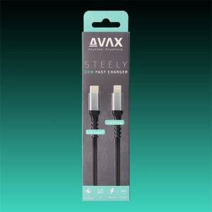AVAX Кабел за зареждане USB-C - Lightning, 3A, 1, 5 м, стоманено сив AVAX_CB402G (AVAX_CB402G)