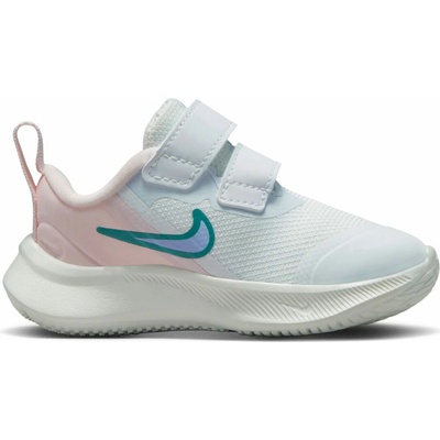 Nike detská voľnočasová obuv Star Runner 3 PSV biela ružová tmavo zelená