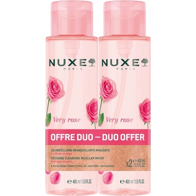NUXE Комплект Duo Nuxe Very Rose Почистваща и успокояваща Мицеларна вода За чувствителна кожа 2 бр. 400 ml