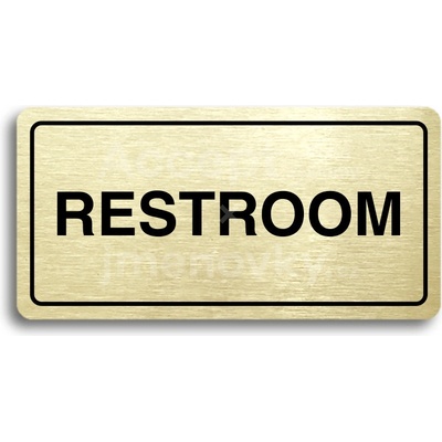 ACCEPT Piktogram RESTROOM - zlatá tabulka - černý tisk