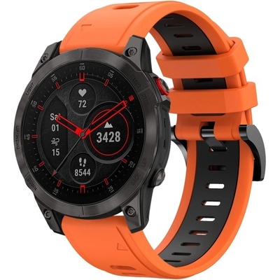 PROTEMIO DOUBLE - COLOR RUBBER Řemínek pro Garmin Epix Gen 2 2. generace oranžový 66143