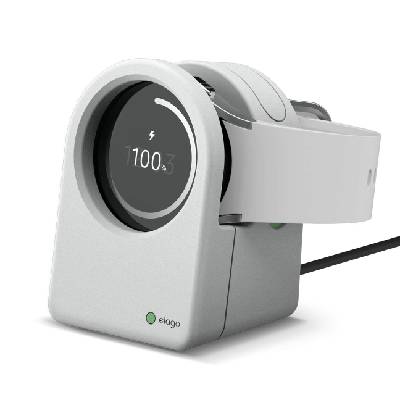 GWT3 Watch Stand - силиконова поставка за Samsung Galaxy Watch 4, 3, Active (40-46мм) (светлосив)