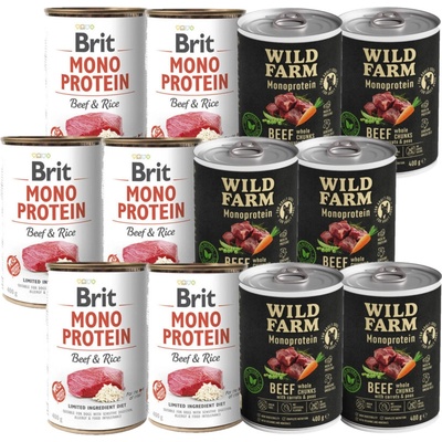 Brit Mono Protein Beef & Brown Rice 6 x 400 g a Wild Farm Monoprotein Beef 6 x 400 g