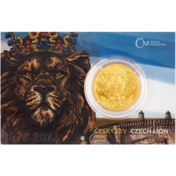 Česká mincovna zlatá uncová minca Český lev 2023 stand číslovaný 1 oz