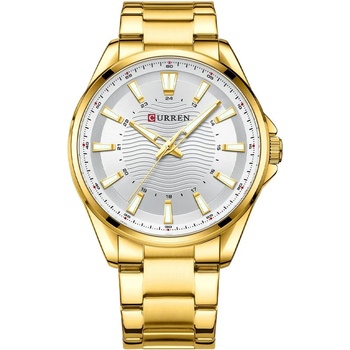 Curren Мъжки часовник Curren Caillerieе, Неръждаема стомана, Златист / Бял (CURREN-8424-GOLD-WHITE)