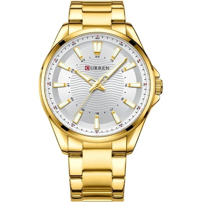 Curren Мъжки часовник Curren Caillerieе, Неръждаема стомана, Златист / Бял (CURREN-8424-GOLD-WHITE)