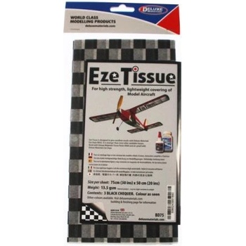 Deluxe Materials Eze Tissue обвивна хартия 13.5g/m2 75x50cm карирана черна (3бр)