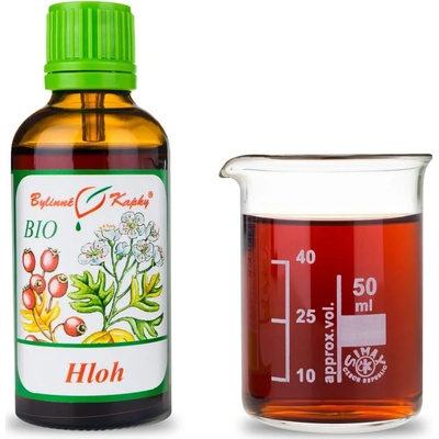 Bylinné kapky HLOH OBECNÝ list a květ BIO kapky tinktura 50 ml