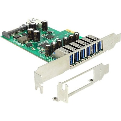 Delock PCI мрежова карта 6x USB 3.0 ext + 1x USB 3.0 int +LowPro (89377)
