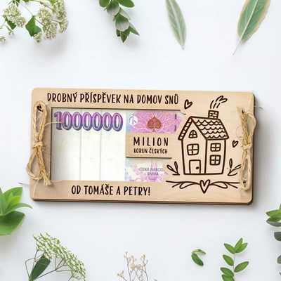 Dřevia Dárková obálka na peníze - Drobný příspěvek na DOMOV SNŮ