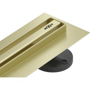 Mexen Flat 360° Slim въртящ се линеен сифон 80 см, златист мат - 1A41080 (1A41080)