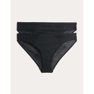 Marks & Spencer Опаковка 3 невидими Body Invisibles дантелени бразилски бикини Marks & Spencer черна Marks & Spencer | Cheren | ЖЕНИ | 6