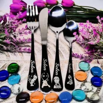 Image 1 of Creatomia Детски прибори за хранене с гравирано име и Замръзналото кралство - Creatomia