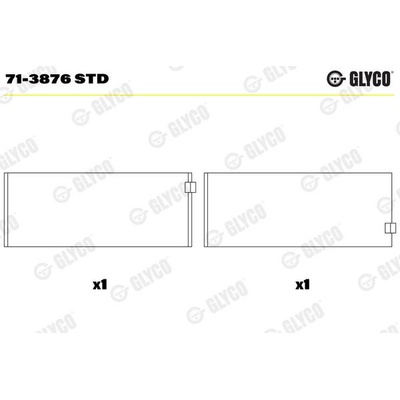 Ojniční ložisko GLYCO 71-3876 STD - sada