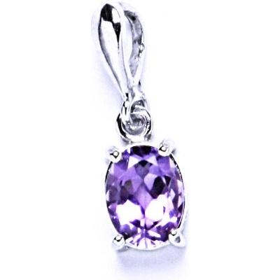 Čištín Stříbrný přívěsek přírodní světlý ametyst P 1245